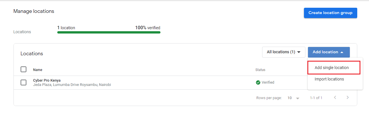 add 2nd location to gmb