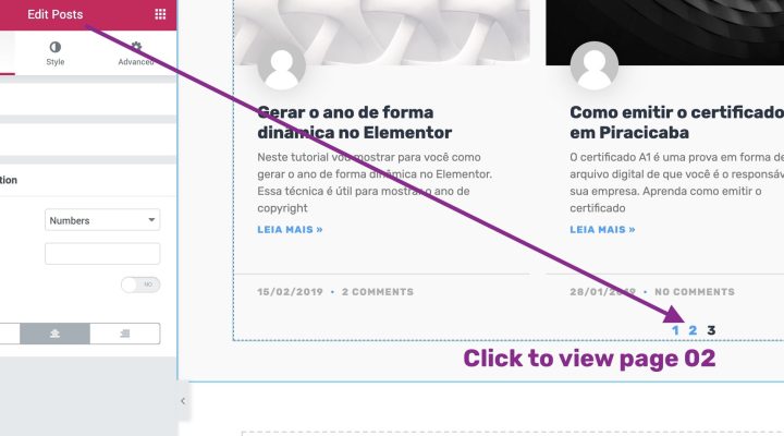 elementor pagination 404 error